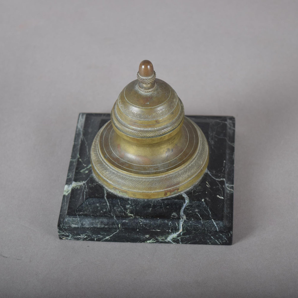 Antique Bronze Inkwell, 19th Century, French Style Marble Base, Hinged Desk Accessory, Writing Collectible