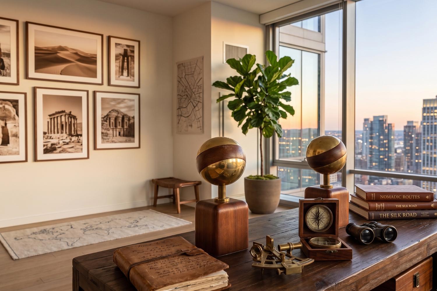 Brutalist Brass and Wood Sculpture Pair, Signed Ardisur — Spain, 1970s