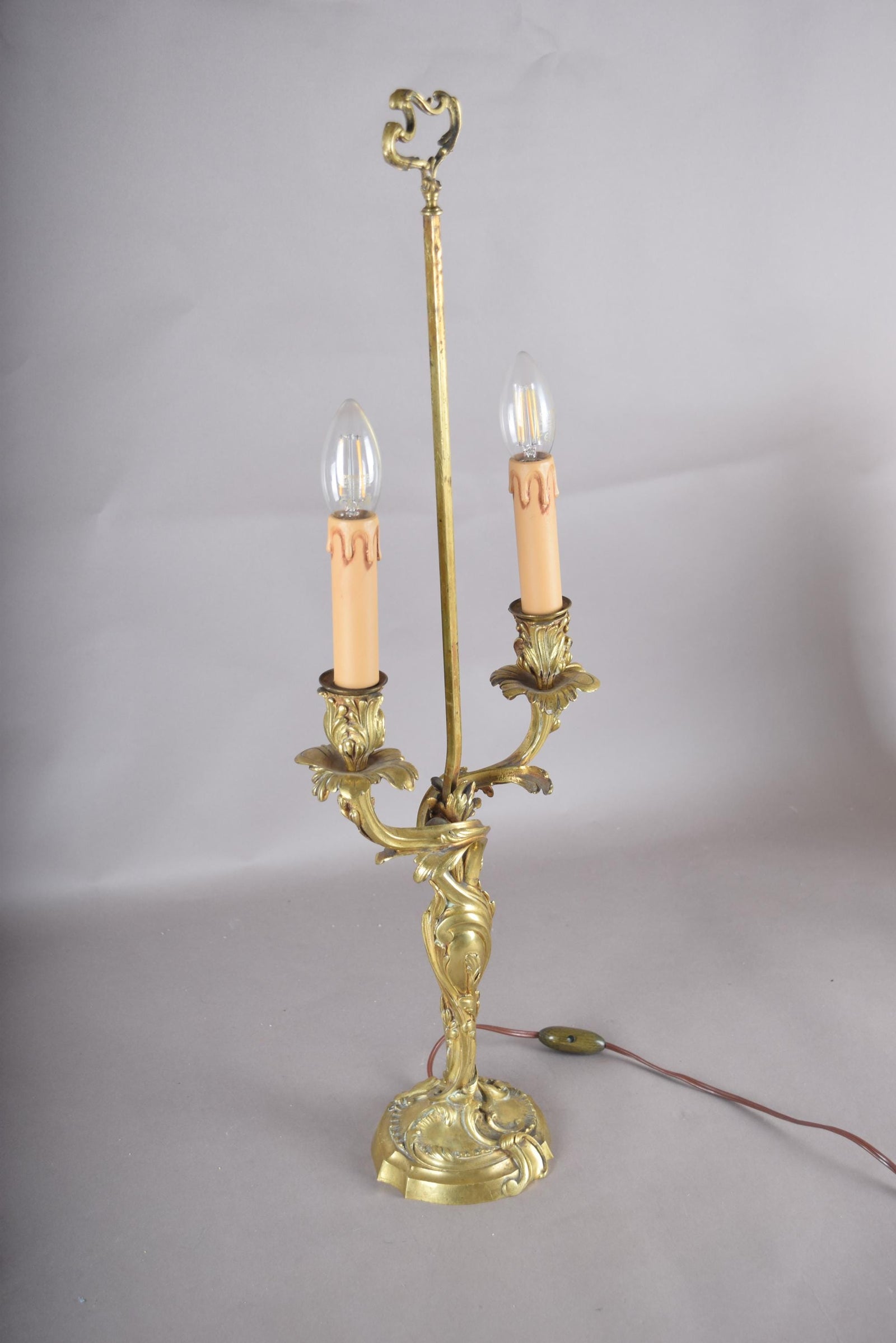 Antique Bronze Bouillotte Lamp, Louis XV Style — French, 19th Century