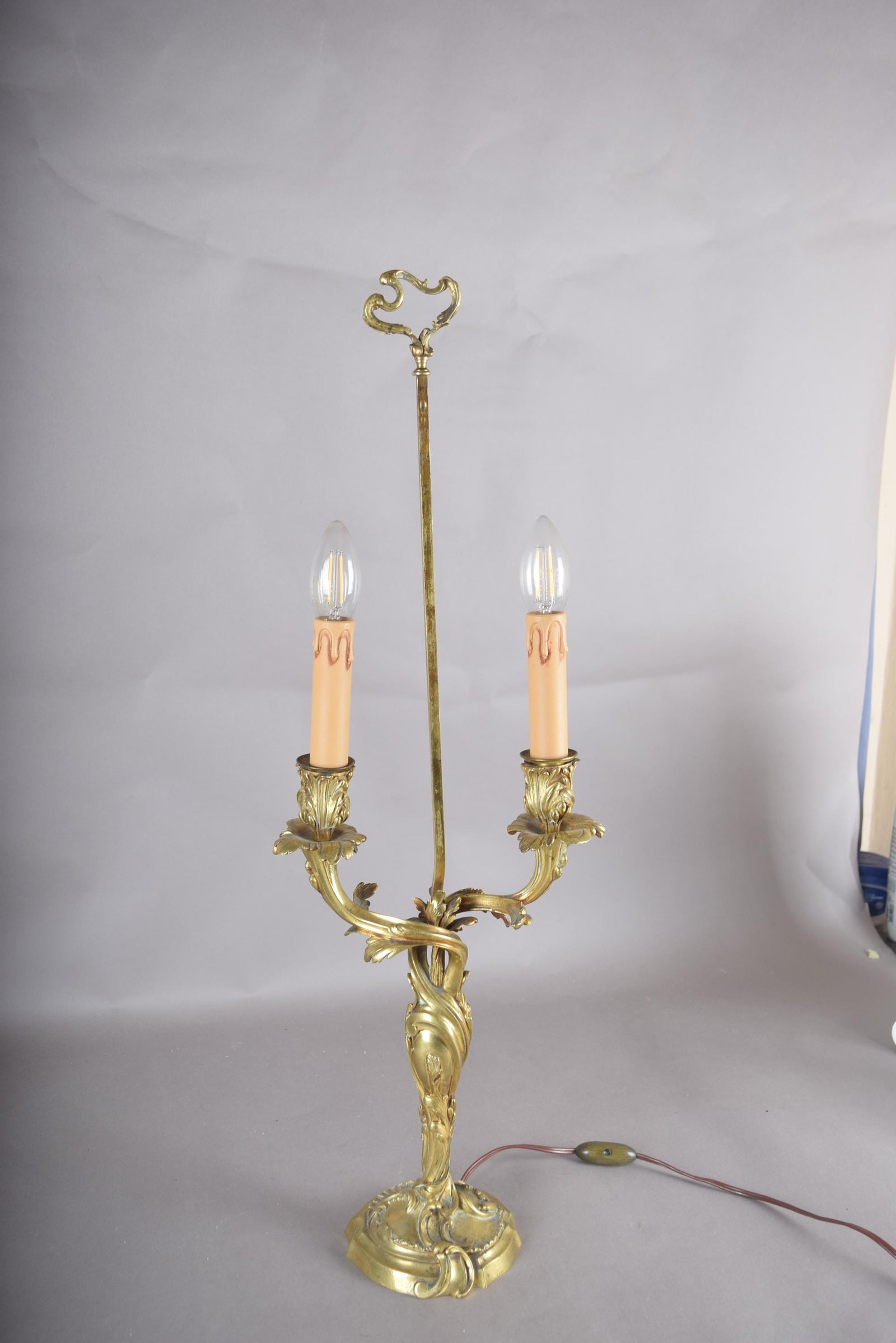 Antique Bronze Bouillotte Lamp, Louis XV Style — French, 19th Century