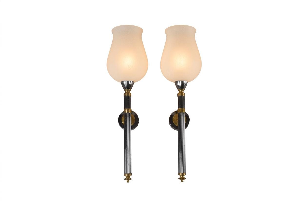 Pair of Wall Lights, Style of Maison Jansen, Neoclassical French Design, 1970s