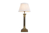 Vintage Brass Column Table Lamp, Corinthian Capital — Neoclassical Empire Style, 1950s