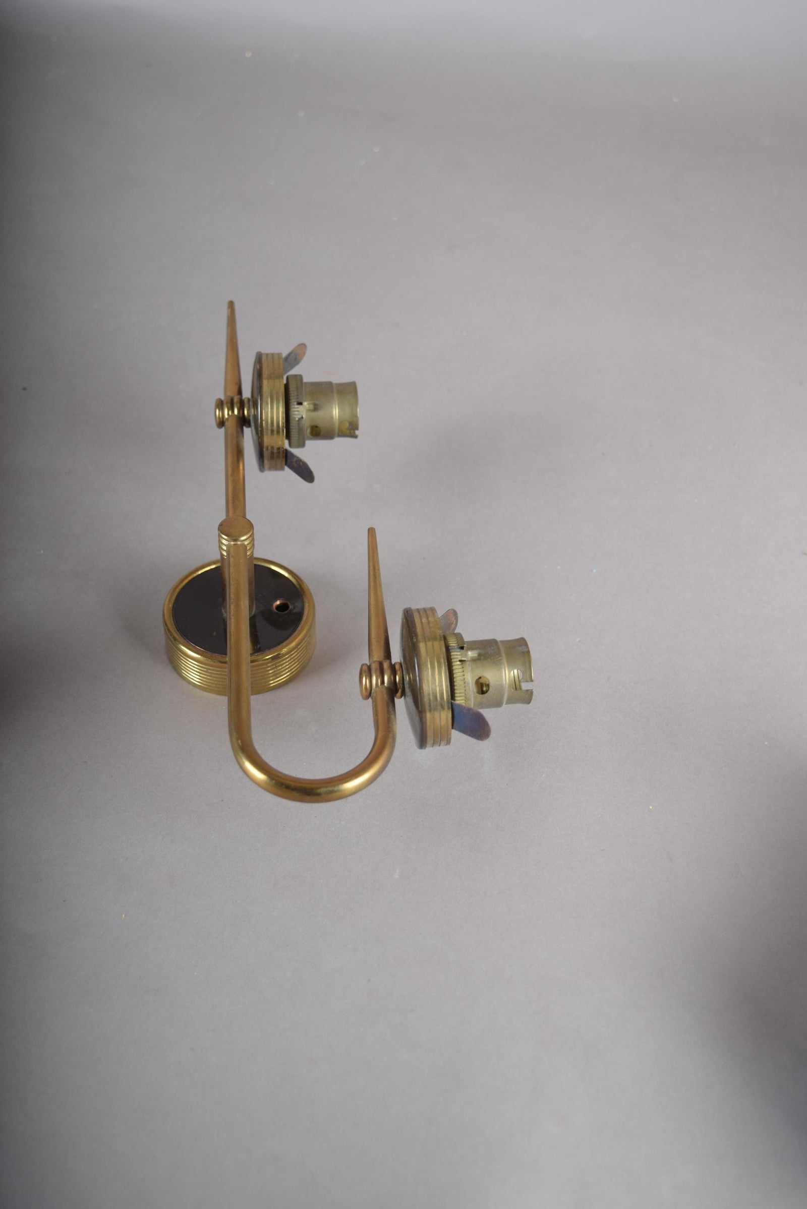 Pair of Vintage Brass Double-Arm Sconces, 1960s | Mid-Century Minimalist Wall Lights | Linear Modernist Fixtures
