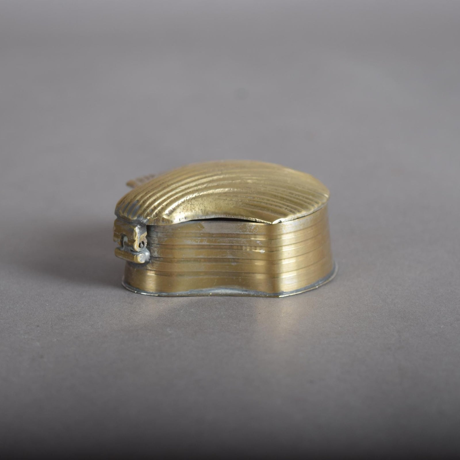 Vintage Brass Pill Box | 1920s Hinged Trinket Box | Mid-Century Vanity Collectible | Small Brass Keepsake Case