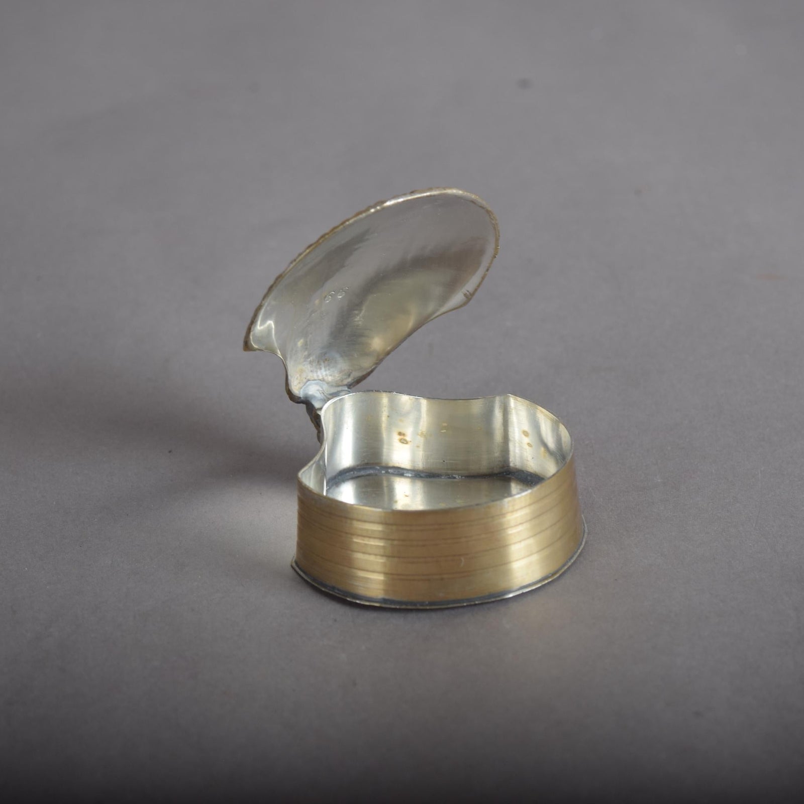 Vintage Brass Pill Box | 1920s Hinged Trinket Box | Mid-Century Vanity Collectible | Small Brass Keepsake Case