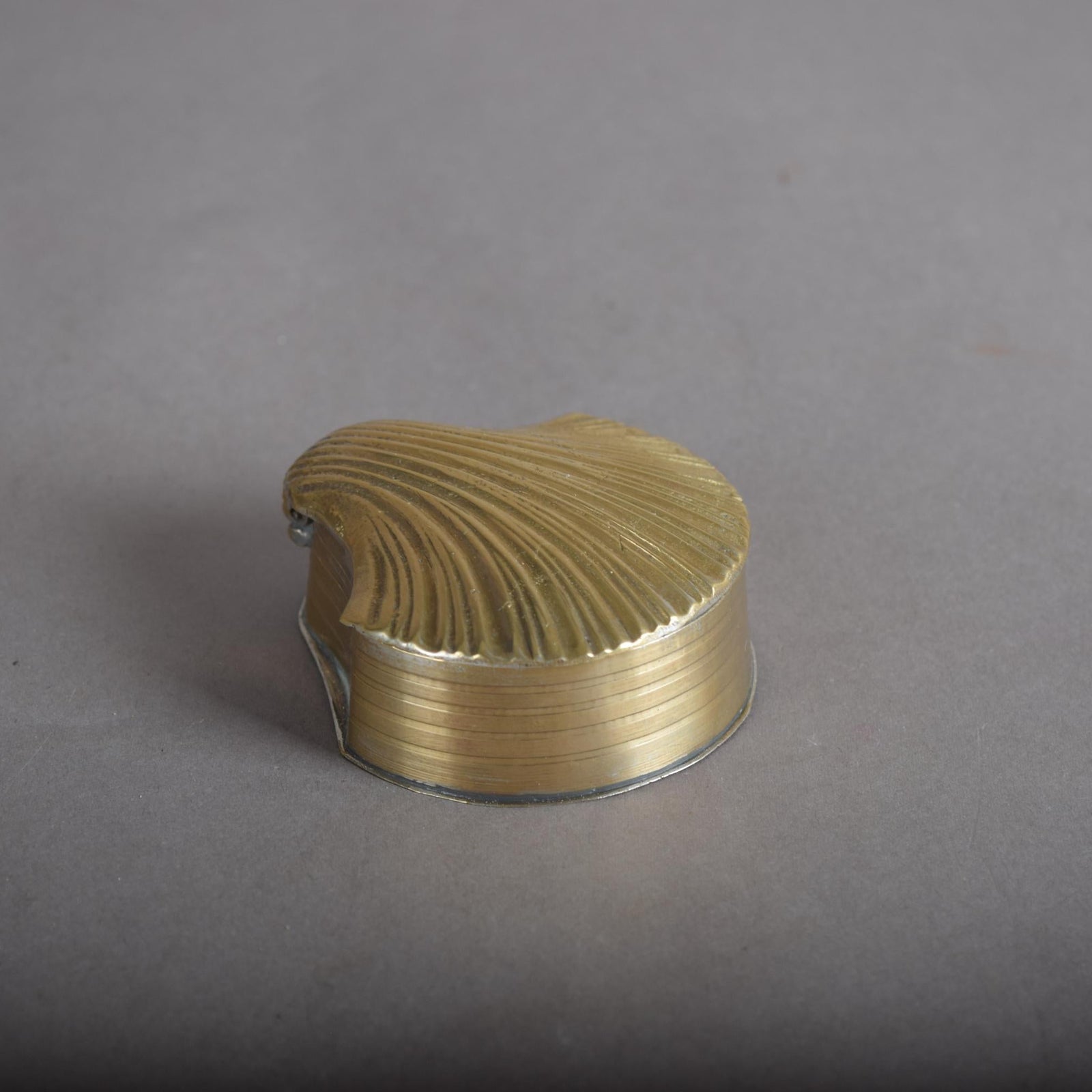 Vintage Brass Pill Box | 1920s Hinged Trinket Box | Mid-Century Vanity Collectible | Small Brass Keepsake Case