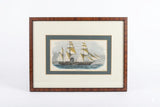 Antique 1854 Lithograph, H.M. Steam-Ship "Tiger," Crimean War Naval Print, Mid-Century Frame