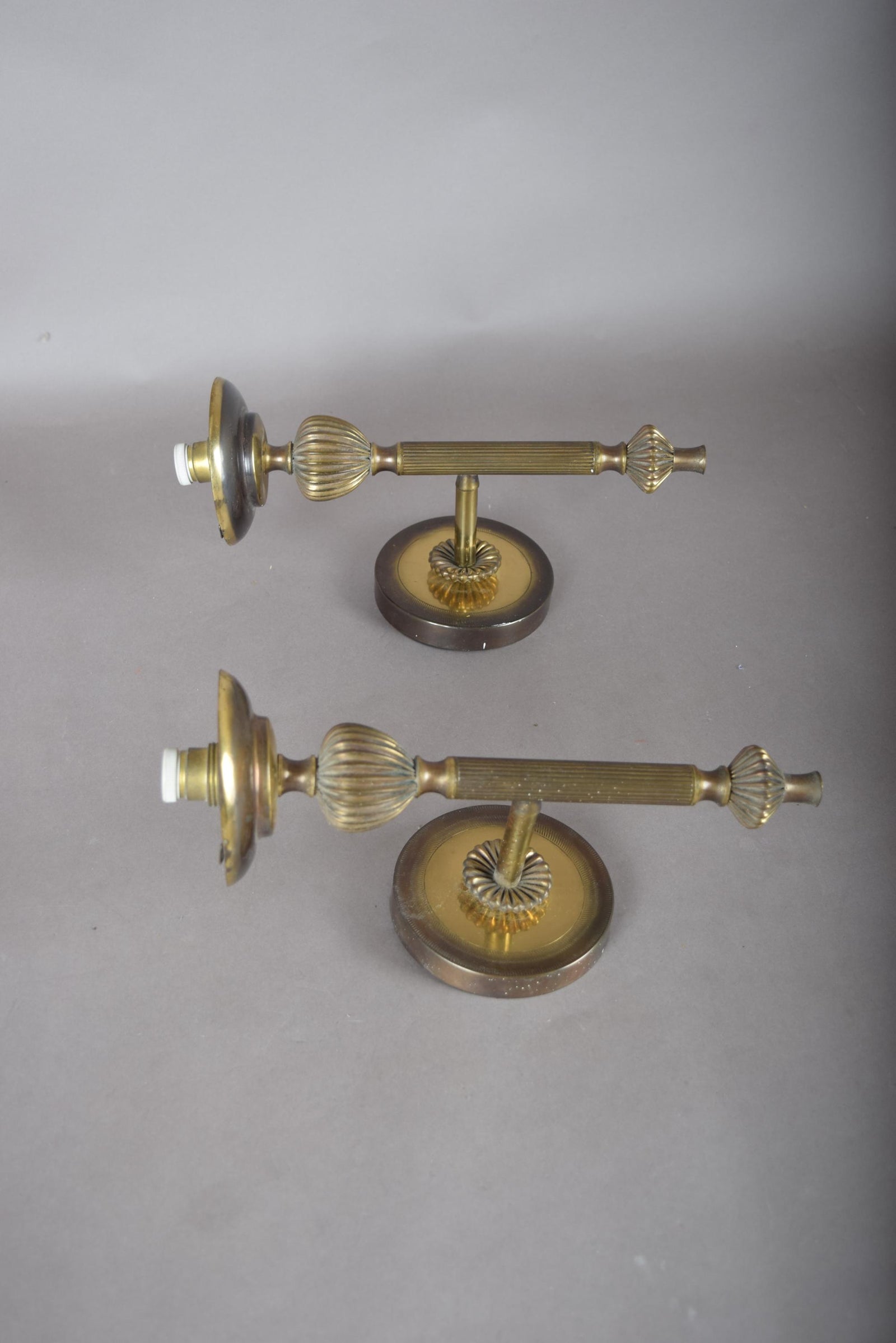 Pair of Brass Wall Sconces, Neoclassical Empire Revival Style, 1950s
