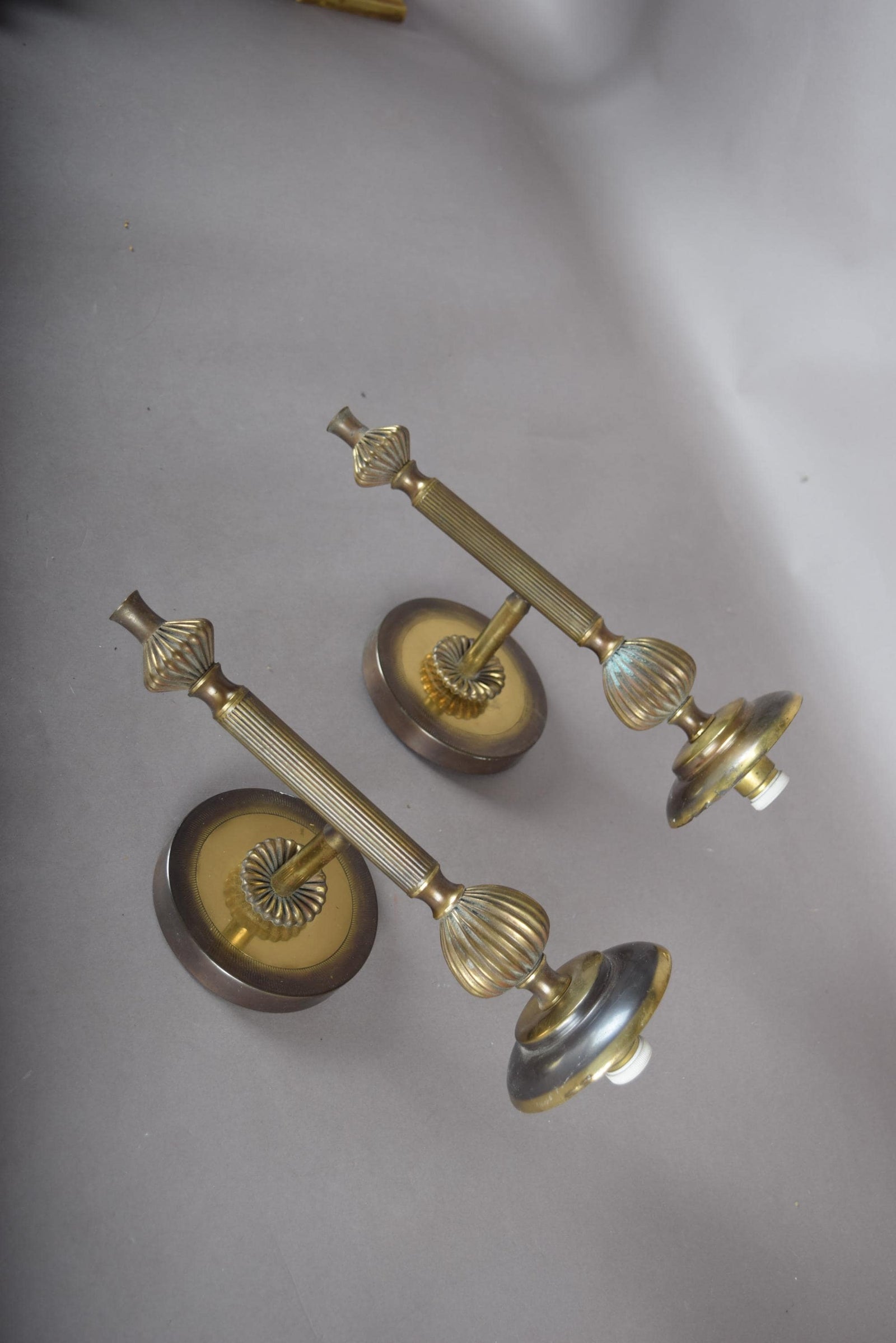 Pair of Brass Wall Sconces, Neoclassical Empire Revival Style, 1950s