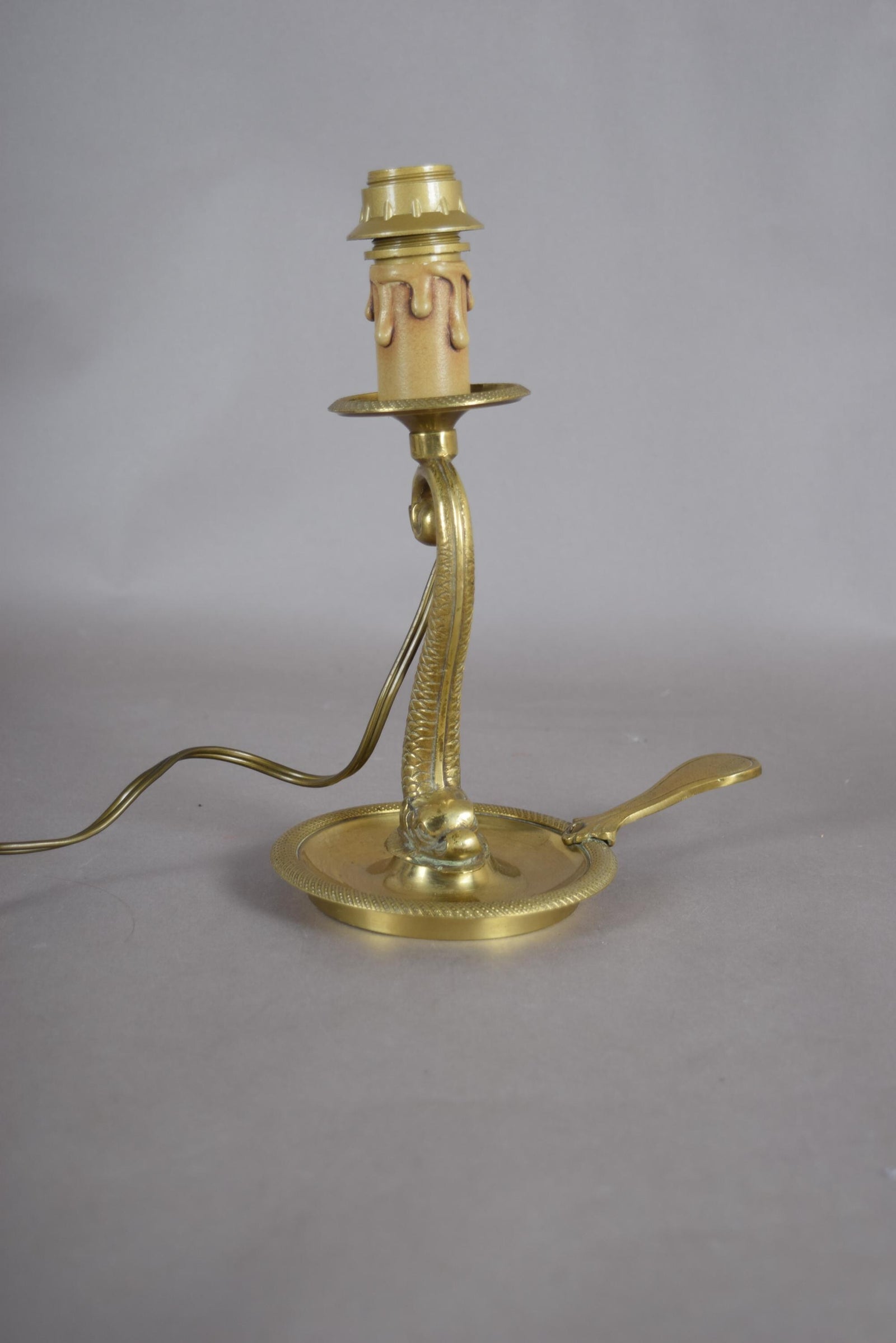 Vintage Brass Dolphin Table Lamp, Hollywood Regency Style, Sculptural Sea Creature Form, 1930s