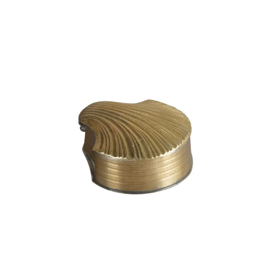 Vintage Brass Pill Box | 1920s Hinged Trinket Box | Mid-Century Vanity Collectible | Small Brass Keepsake Case