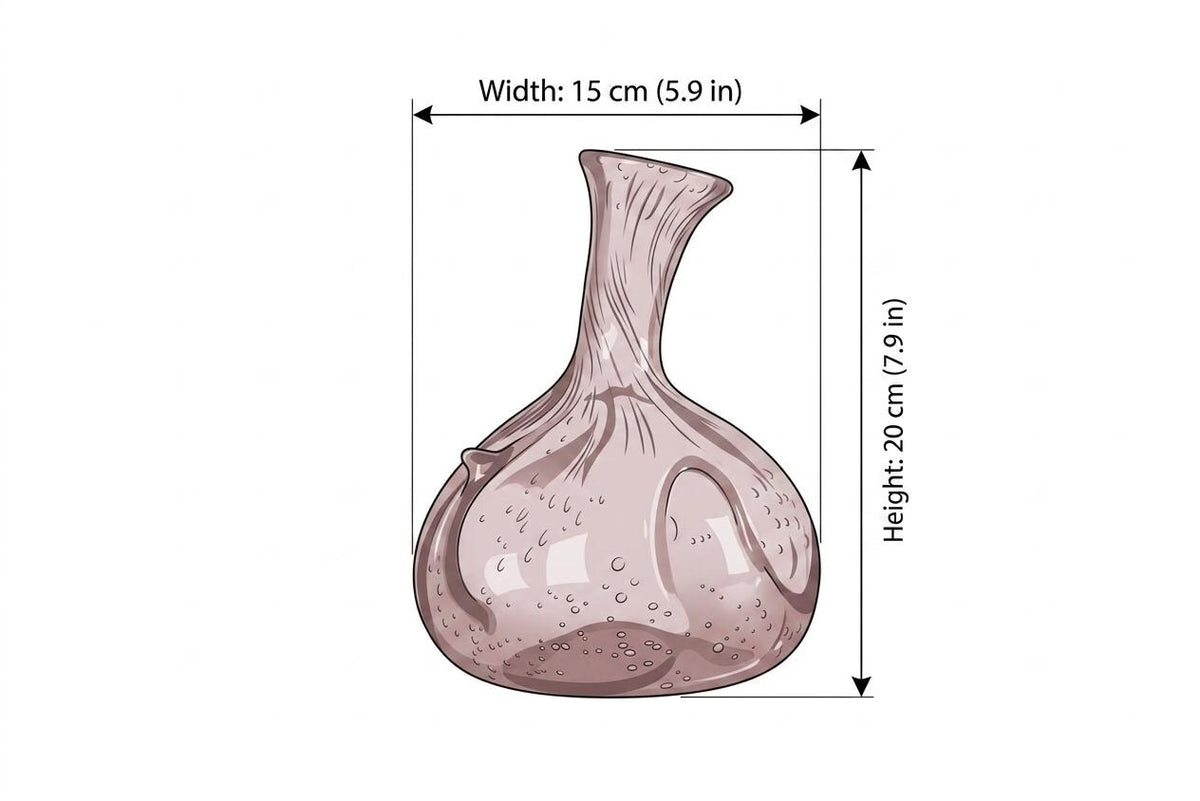 Vintage Amethyst Bullicante Bubble Glass Vase, Hand Blown, Murano Style, 1990s