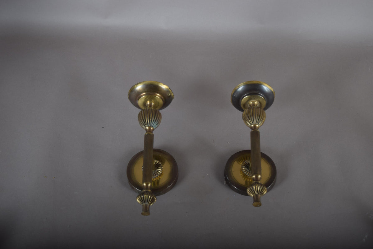 Pair of Brass Wall Sconces, Neoclassical Empire Revival Style, 1950s