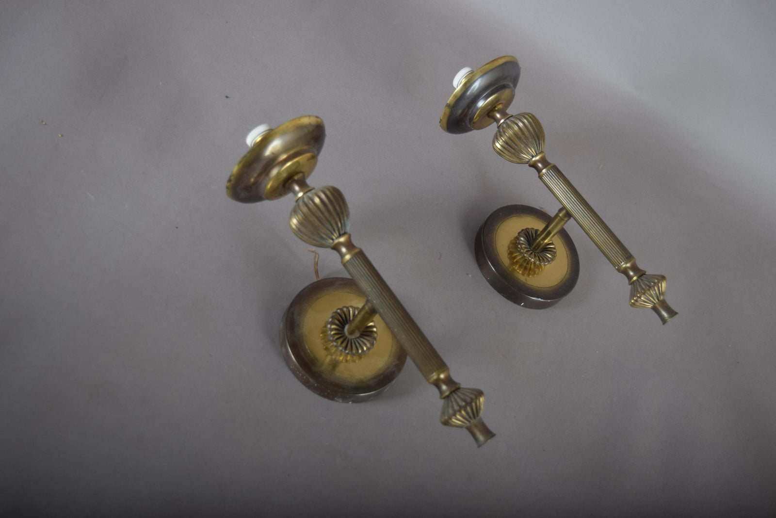 Pair of Brass Wall Sconces, Neoclassical Empire Revival Style, 1950s
