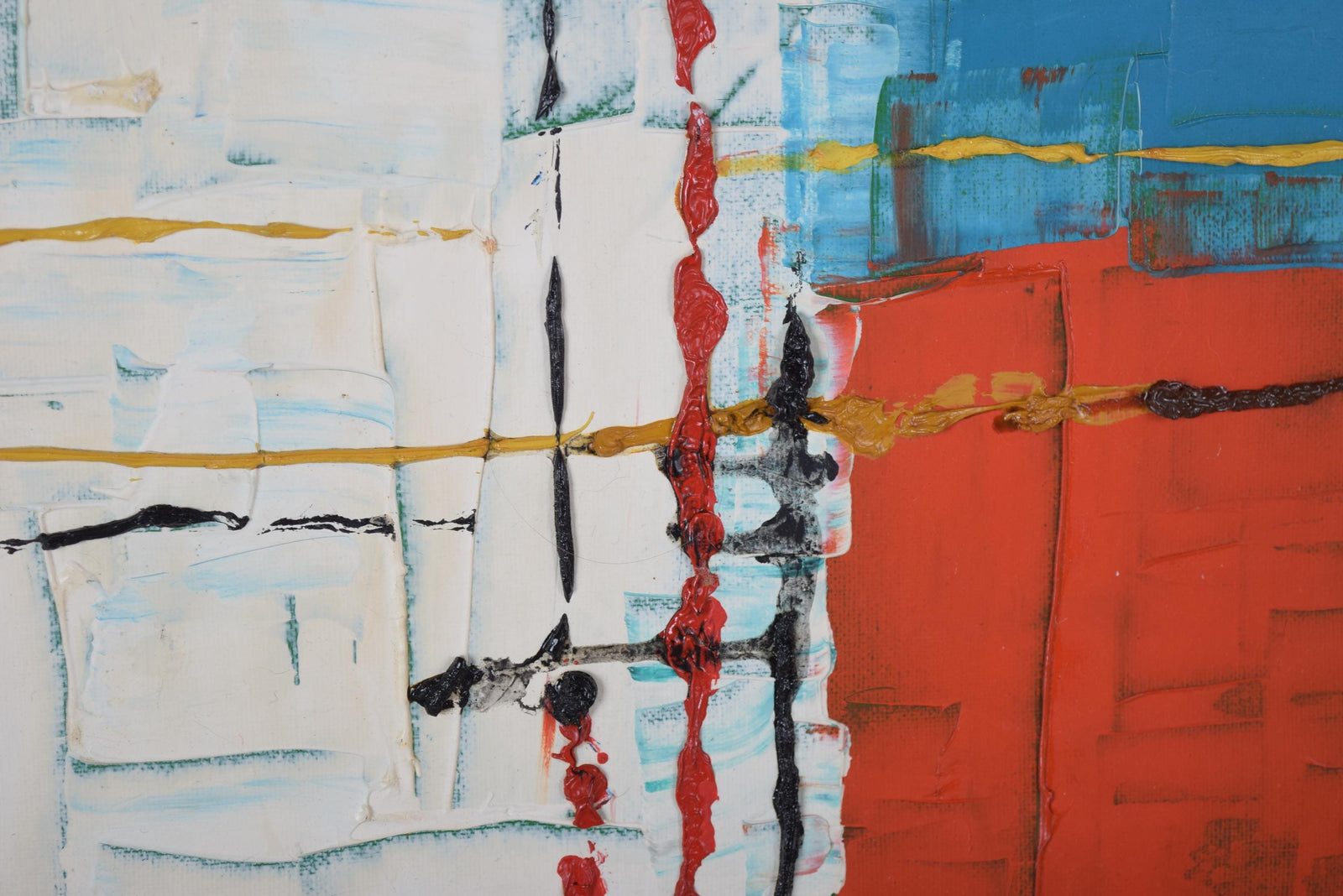 Signed Contemporary Abstract Oil Painting "Cromatismo" by M. Miota, Valencia, Framed Color Field Artwork