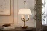 Antique Brass Bouillotte Lamp, Three-Arm Candelabra Form — French, 19th Century