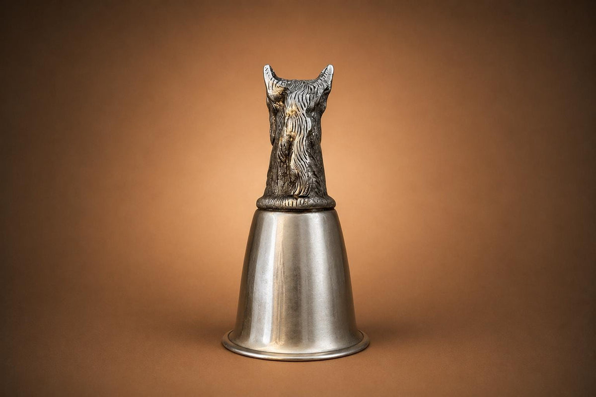 Vintage 1980s Gucci Horse-Head Metal Tumbler – Italian Designer Barware, Rare Collectible Equestrian Cup