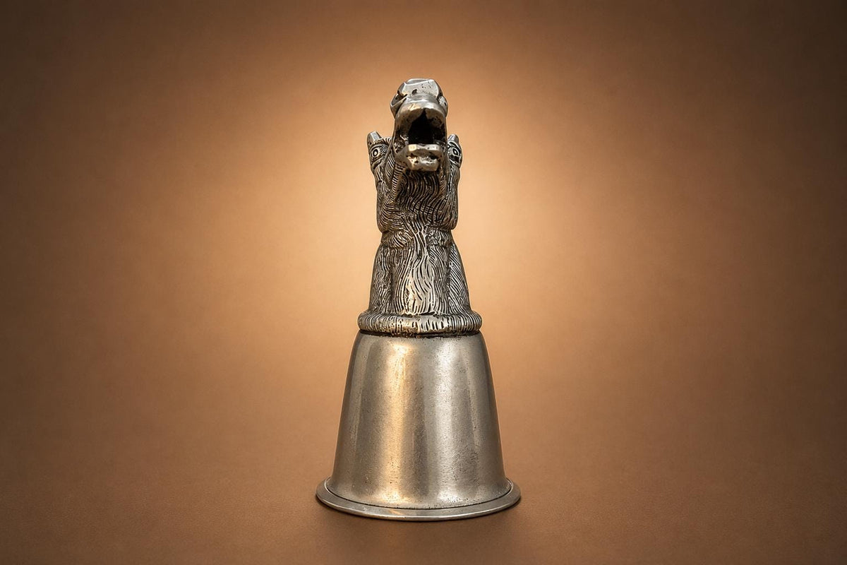 Vintage 1980s Gucci Horse-Head Metal Tumbler – Italian Designer Barware, Rare Collectible Equestrian Cup