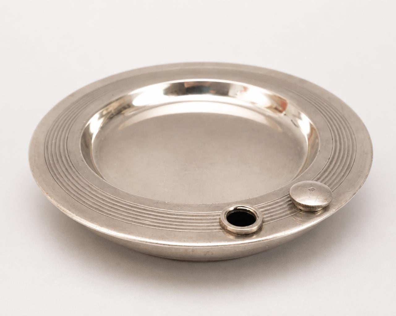 Vintage Silver-Plated Footed Dish with Lid, Embossed Swirl Design, 1970s