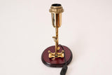 Vintage Brass and Wood Table Lamp Base with Anchor Motif, 1950s