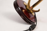 Vintage Brass and Wood Table Lamp Base with Anchor Motif, 1950s