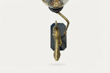 Vintage Brass Bird Table Lamp, Roadrunner Figure, Black Base, Art Deco Style, 1950s