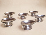 Set of 6 Vintage Stainless Steel Avocado Dishes, Mid-Century Serving Bowls, Inox Appetizer Dishes, Retro Tableware Set, Circa 1950s
