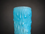 Vintage Turquoise Cased Glass Rouleau Vase, Bark Texture, in the Style of Václav Hanuš, 1990s