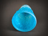 Vintage Turquoise Cased Glass Rouleau Vase, Bark Texture, in the Style of Václav Hanuš, 1990s