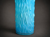 Vintage Turquoise Cased Glass Rouleau Vase, Bark Texture, in the Style of Václav Hanuš, 1990s