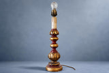 Carved Gold Leaf Table Lamp, Florentine Acanthus Leaves, Original Simon Fittings, Spanish Vintage Style, 1950s