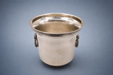 Silver Plated Ice Bucket, Lion Head Ring Handles, Empire Style Champagne Bucket — French, Vintage