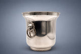Silver Plated Ice Bucket, Lion Head Ring Handles, Empire Style Champagne Bucket — French, Vintage