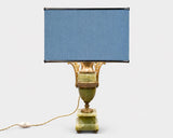 Vintage Onyx and Gilt Brass Urn Lamp with Bronze Floral Mounts