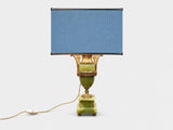 Vintage Onyx and Gilt Brass Urn Lamp with Bronze Floral Mounts