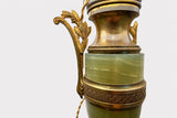 Vintage Onyx and Gilt Brass Urn Lamp with Bronze Floral Mounts
