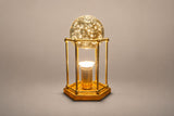 Brass Cage Lamp with Bubble Glass Sphere, Hexagonal Base