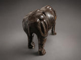 Vintage Leather Rhinoceros Sculpture, Large Safari-Style Animal Figure, 56cm Statement Decor Piece, 1970s