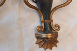 Vintage Bronze Wall Sconce Pair, Swan-Neck Arms — Empire Style, 1950s, Set of 2