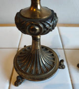 Vintage Candlestick Pair, Neoclassical Empire Style, Lion Paw Feet, 1950s