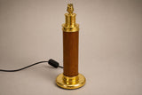 Vintage Pair of 1960s Wood & Brass Table Lamp Bases | Mid-Century Turned Column Lamps | Wired and Ready | Set of 2