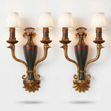 Vintage Bronze Wall Sconce Pair, Swan-Neck Arms — Empire Style, 1950s, Set of 2