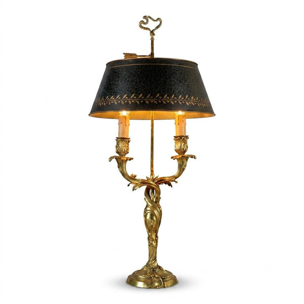 Antique Bronze Bouillotte Lamp, Louis XV Style — French, 19th Century