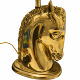Brass Horse Head Table Lamp Base, Sculptural Equestrian Form
