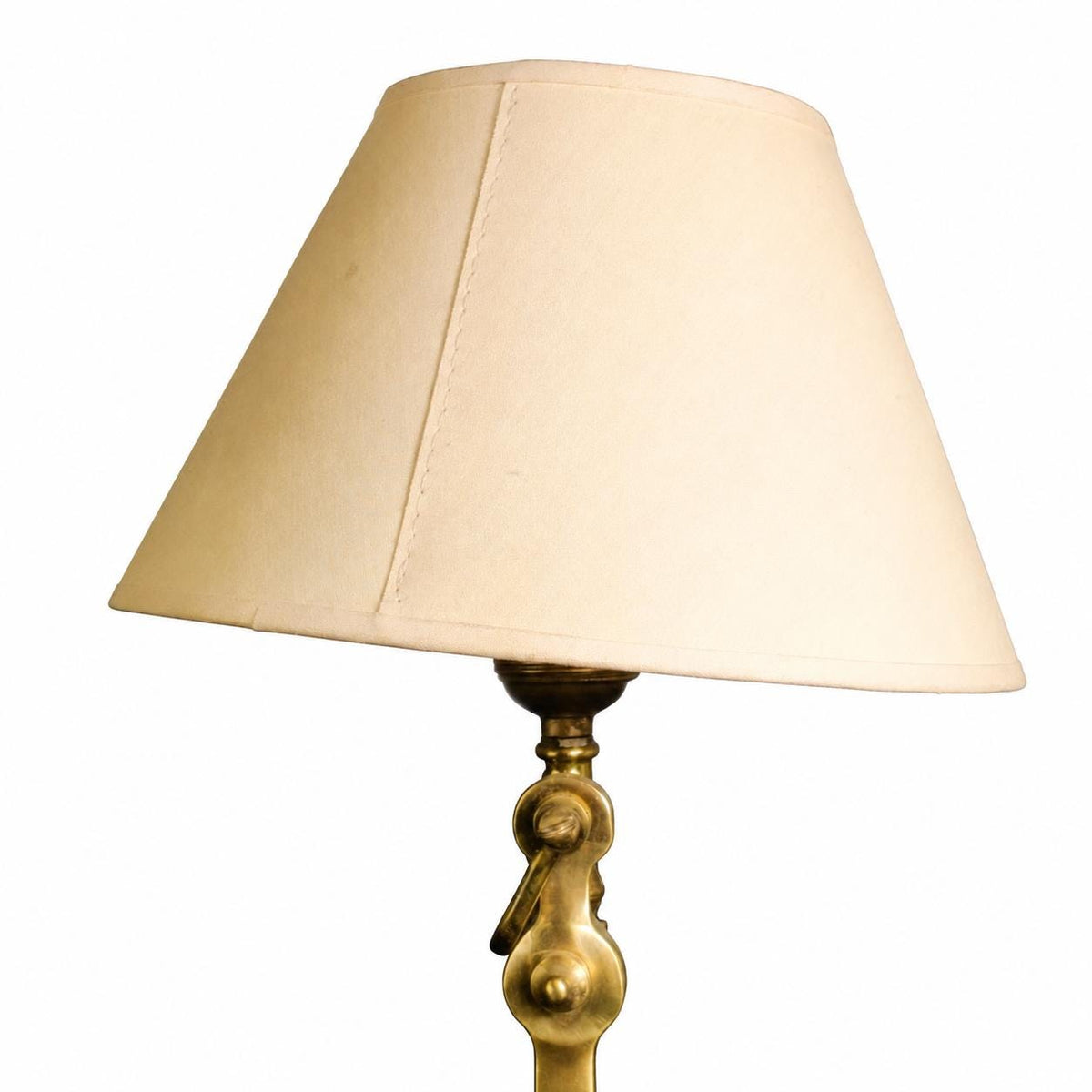 Bronze Anchor Table Lamp, Wood Base with Brass Corner Accents — Nautical Art Deco Style, France, 1960s