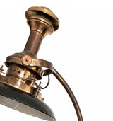 Industrial Style Adjustable Table Lamp, Bronze-Toned Metal with Swivel Shade