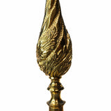 Victorian Style Gilt Brass Candlestick Lamp Pair, Twist-Carved Stem — Mid-20th Century