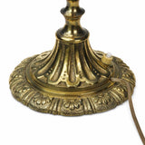 Victorian Style Gilt Brass Candlestick Lamp Pair, Twist-Carved Stem — Mid-20th Century