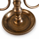 Bronze Two-Arm Bouillotte Lamp, Black Tole Shade with Arrow Finial — Empire Style, France