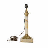 Fluted Column Table Lamp Base, Stone and Gilt Bronze — French Style